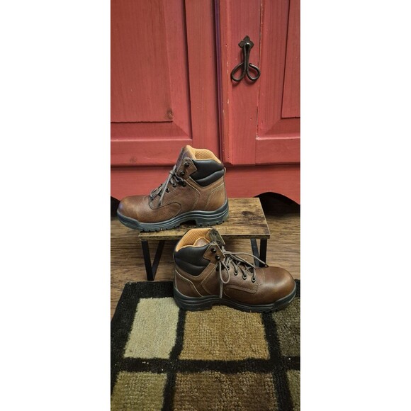 Timberland PRO TiTAN Wms 7.5 W Alloy Toe Work Boot  Leather 6in Waterproof  EUC - Picture 2 of 7
